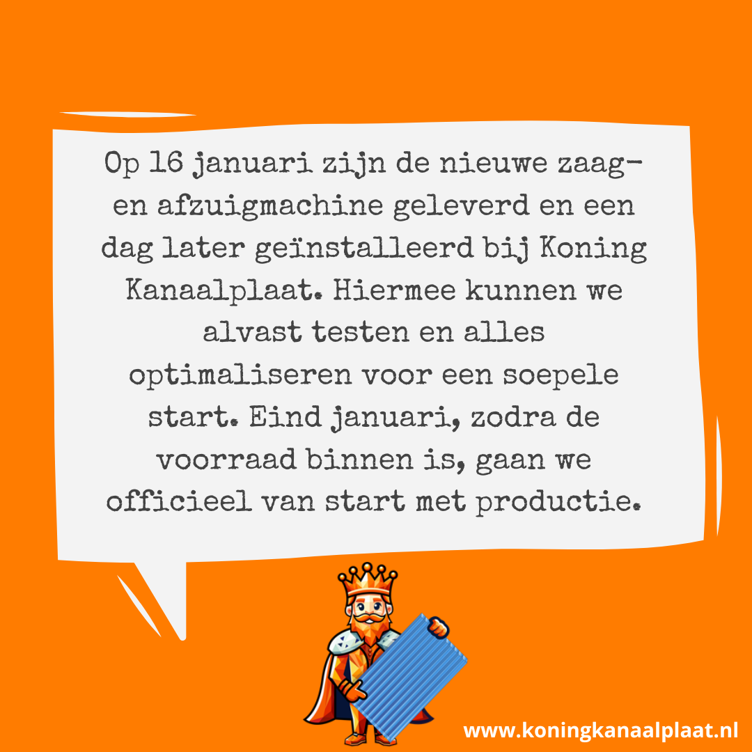 Zaagmachine geinstalleerd